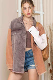 Color Block Collared Neck Jacket - Trendsi - Flyclothing LLC