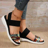 PU Leather Open Toe Low Heel Sandals - Trendsi - Flyclothing LLC