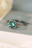 Paraiba Tourmaline Flower Shape Ring - Trendsi - Flyclothing LLC