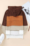Zip-Up Raglan Sleeve Openwork Hooded Cardigan - Trendsi - Flyclothing LLC