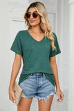 Short Sleeve V-Neck Tee Shirt - Trendsi - Flyclothing LLC