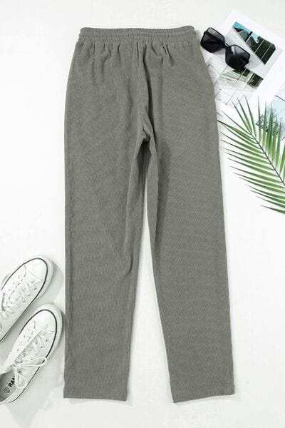 Drawstring Straight Pants with Pockets - Trendsi - Flyclothing LLC
