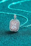 1 Carat Moissanite Geometric Pendant Chain Necklace - Trendsi - Flyclothing LLC