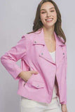 LOVE TREE Collared Neck Zip Up Jacket - Trendsi - Flyclothing LLC