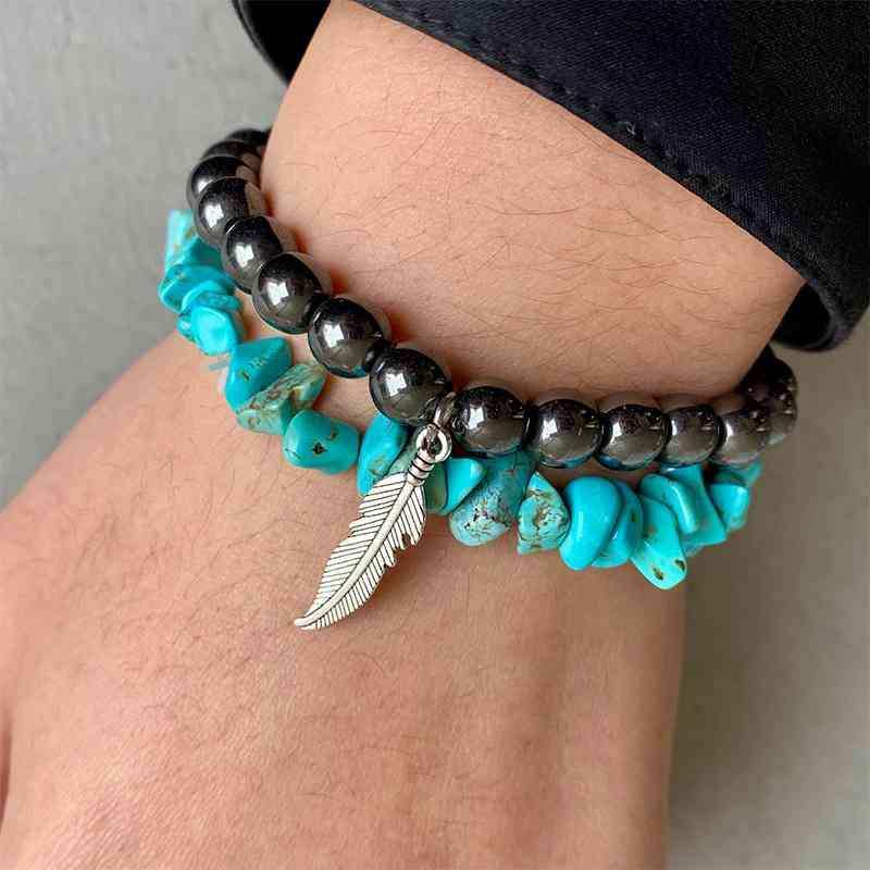 Turquoise Alloy Bracelet - Trendsi - Flyclothing LLC
