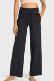 Drawstring Waist Wide Leg Sports Pants with Pockets - Trendsi - Flyclothing LLC