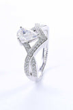 1 Carat Moissanite Teardrop 925 Sterling Silver Ring - Trendsi - Flyclothing LLC