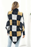 Plaid Turtleneck Dolman Sleeve Poncho - Trendsi - Flyclothing LLC