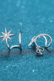 Moissanite Star Rhodium-Plated Earrings - Trendsi - Flyclothing LLC