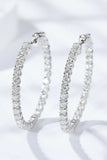 Inlaid Moissanite 925 Sterling Silver Hoop Earrings - Trendsi - Flyclothing LLC