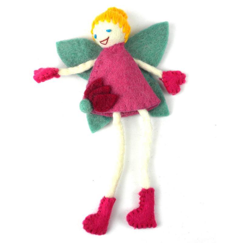 Hand Felted Tooth Fairy Pillow - Blonde with Pink Dress - Global Groove - Flyclothing LLC