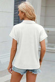 Johnny Collar Short Sleeve Blouse - Trendsi - Flyclothing LLC