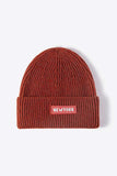 NEWYORK Patch Rib-Knit Cuffed Beanie - Trendsi - Flyclothing LLC