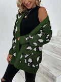 Leopard Open Front Dropped Shoulder Cardigan - Trendsi - Flyclothing LLC