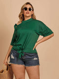 Plus Size Tied Cold-Shoulder Tee Shirt - Trendsi - Flyclothing LLC
