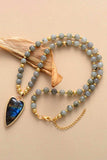 Natural Stone Pendant Beaded Necklace - Trendsi - Flyclothing LLC