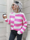 Two-Tone Dropped Shoulder Sweater - Trendsi - Flyclothing LLC