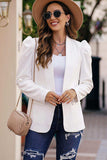 Puff Sleeve Shawl Collar Blazer - Trendsi - Flyclothing LLC