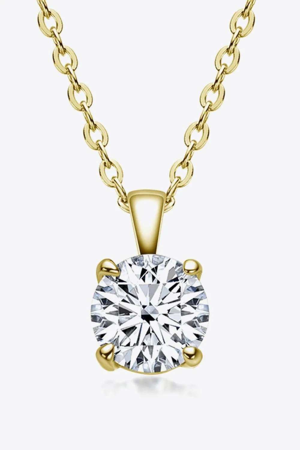 925 Sterling Silver 1 Carat Moissanite Chain-Link Necklace - Trendsi - Flyclothing LLC