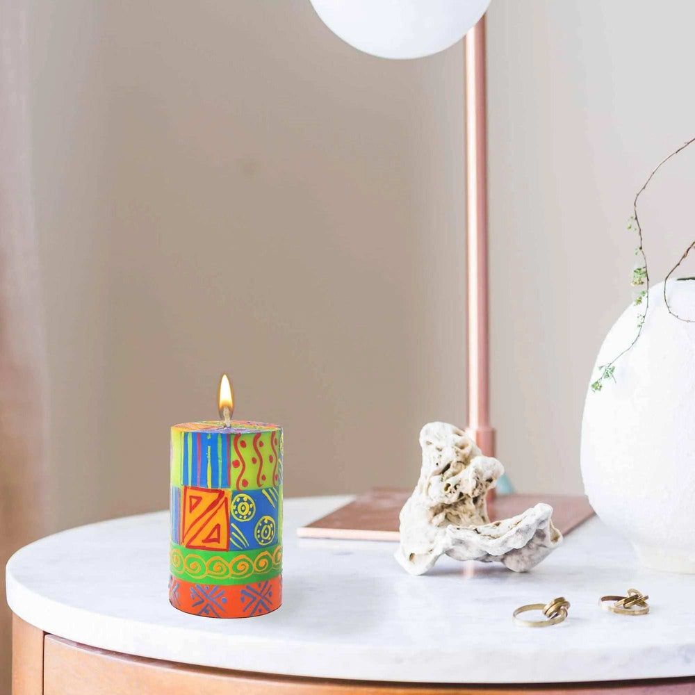 Single Boxed Hand-Painted Pillar Candle - Shahida Design - Nobunto - Nobunto - Flyclothing LLC