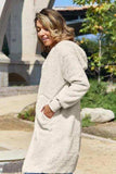 Double Take Full Size Open Front Long Sleeve Hooded Coat - Trendsi - Flyclothing LLC