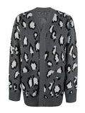 Leopard Open Front Dropped Shoulder Cardigan - Trendsi - Flyclothing LLC