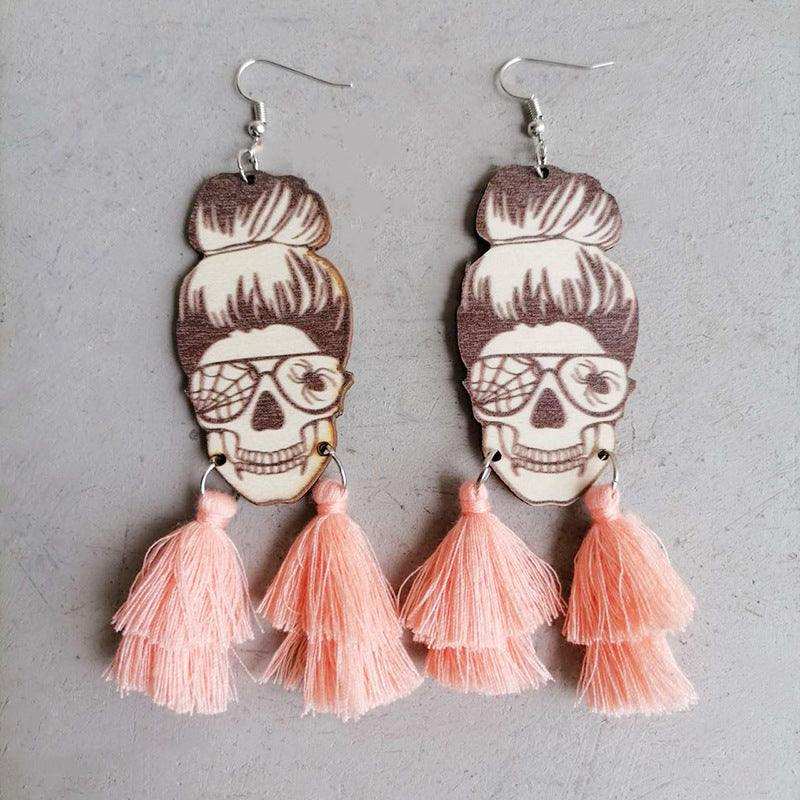 Spider Grandma Tassel Detail Dangle Earrings - Trendsi - Flyclothing LLC