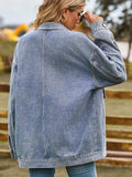 Dropped Shoulder Denim Jacket with Pockets - Trendsi - Flyclothing LLC