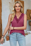 Lace Detail V-Neck Tank - Trendsi - Flyclothing LLC
