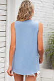 Texture V-Neck Sleeveless Top - Trendsi - Flyclothing LLC