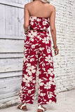 Floral Strapless Wide Leg Jumpsuit - Trendsi - Flyclothing LLC