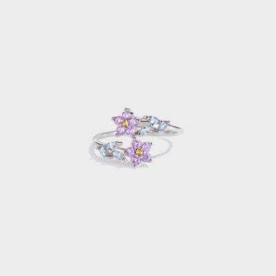 Flower Shape Inlaid Zircon 925 Sterling Silver Ring - Trendsi - Flyclothing LLC