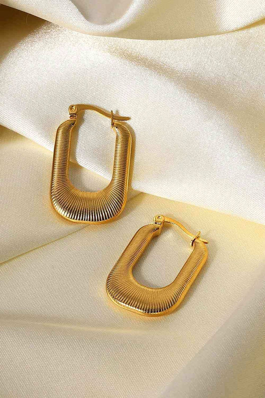 Good Luck Charm Screw-Thread U-Shaped Earrings - Trendsi - Flyclothing LLC