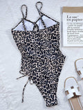 Leopard Cutout Tied One-Piece Swimsuit - Trendsi - Flyclothing LLC