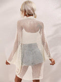 Openwork Open Front Longline Cover Up - Trendsi - Flyclothing LLC