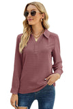 Swiss Dot Johnny Collar Blouse - Trendsi - Flyclothing LLC