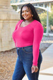Basic Bae Full Size Round Neck Long Sleeve Bodysuit - Trendsi - Flyclothing LLC