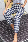 Plaid Elastic High Waist Cargo Pants - Trendsi - Flyclothing LLC