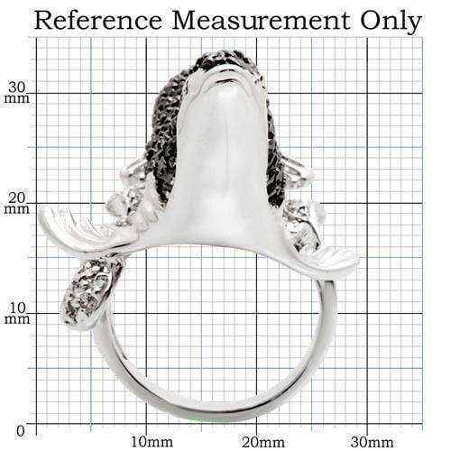 Alamode Rhodium + Ruthenium Brass Ring with AAA Grade CZ in Multi Color - Alamode - Flyclothing LLC