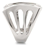 Alamode Rhodium Brass Ring with AAA Grade CZ in Clear - Alamode - Flyclothing LLC