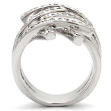 Alamode Rhodium Brass Ring with AAA Grade CZ in Clear - Alamode - Flyclothing LLC
