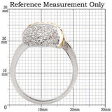 Alamode Gold+Rhodium Brass Ring with AAA Grade CZ in Topaz - Alamode - Flyclothing LLC