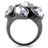 Alamode Ruthenium Brass Ring with AAA Grade CZ in Light Amethyst - Alamode - Flyclothing LLC