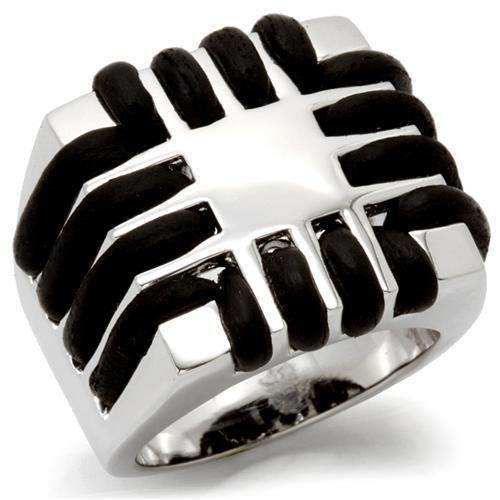 Alamode Rhodium Brass Ring with No Stone - Alamode - Flyclothing LLC