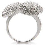 Alamode Rhodium Brass Ring with AAA Grade CZ in Clear - Alamode - Flyclothing LLC