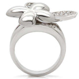 Alamode Rhodium Brass Ring with AAA Grade CZ in Clear - Alamode - Flyclothing LLC