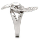 Alamode Rhodium Brass Ring with AAA Grade CZ in Clear - Alamode - Flyclothing LLC