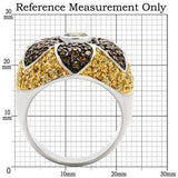 Alamode Rhodium+Gold+ Ruthenium Brass Ring with AAA Grade CZ in Multi Color - Alamode - Flyclothing LLC