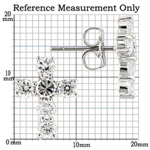 Alamode Rhodium 925 Sterling Silver Earrings with AAA Grade CZ in Clear - Alamode - Flyclothing LLC