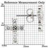 Alamode Rhodium 925 Sterling Silver Earrings with AAA Grade CZ in Clear - Alamode - Flyclothing LLC